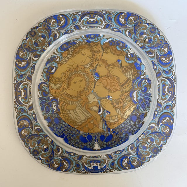 Glass Adoration of the Shepherds Christmas Plate in Glass by Björn Wiinblad for Rosenthal Studio Line, 1981 For Sale - Image 7 of 7