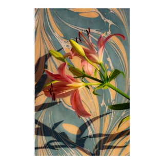2021 "Pink Lilies on Marble Swirls" Still Life Limited Edition Giclée Print by Kind of Cyan For Sale