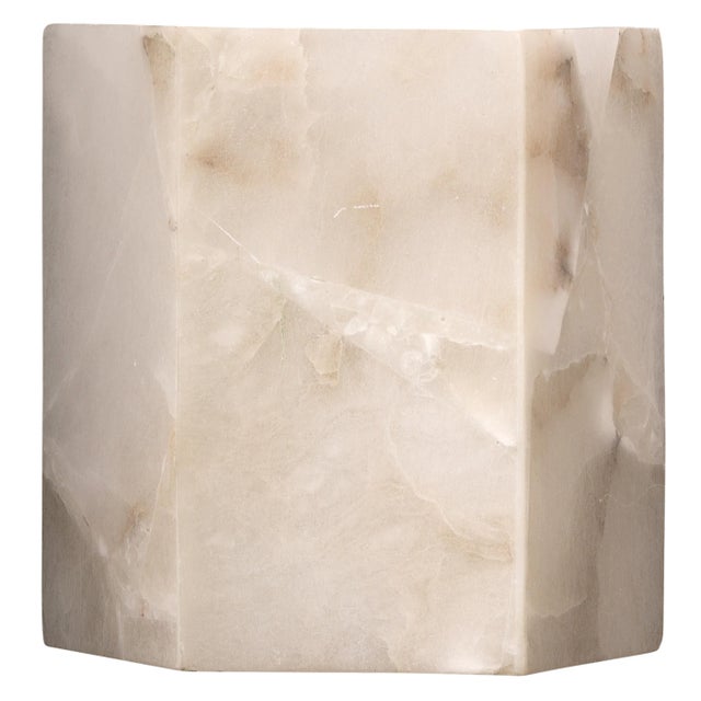 2020s Borealis Hexagon Wall Sconce in White Alabaster For Sale - Image 5 of 5