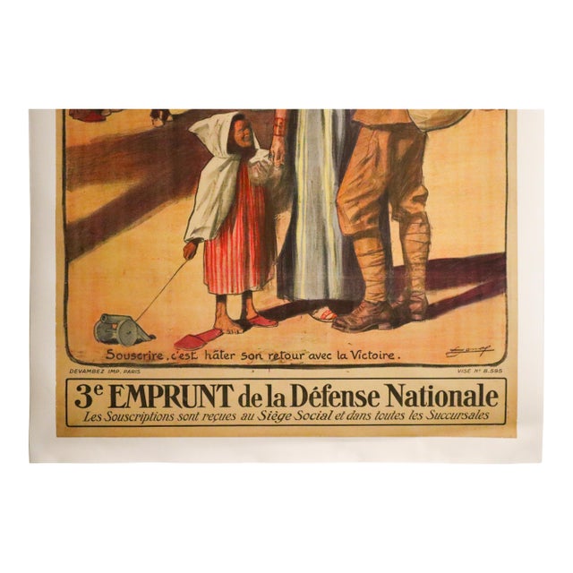 1917 French World War One Poster "Compagnie Algérienne: Souscrire, C'est Hâter Son Retour Avec La Victoire" - Jonas, Lucien For Sale