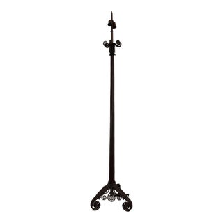 French Hand Hammered Iron Art Deco Floor Lamp For Sale