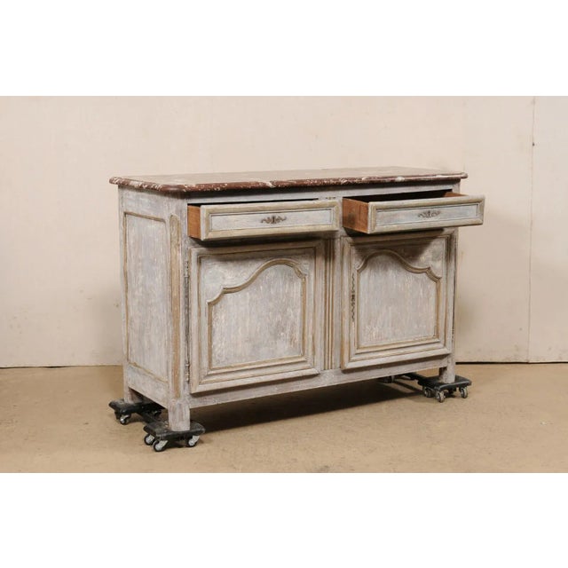 French Marble Top Painted Buffet, 19th Century For Sale - Image 11 of 11