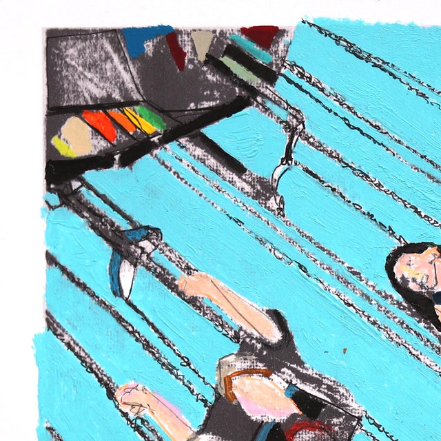 London Ravers #22 - Original Urban Figurative Acrylic Oil Pastel and Graphite Artwork on Paper For Sale - Image 4 of 6