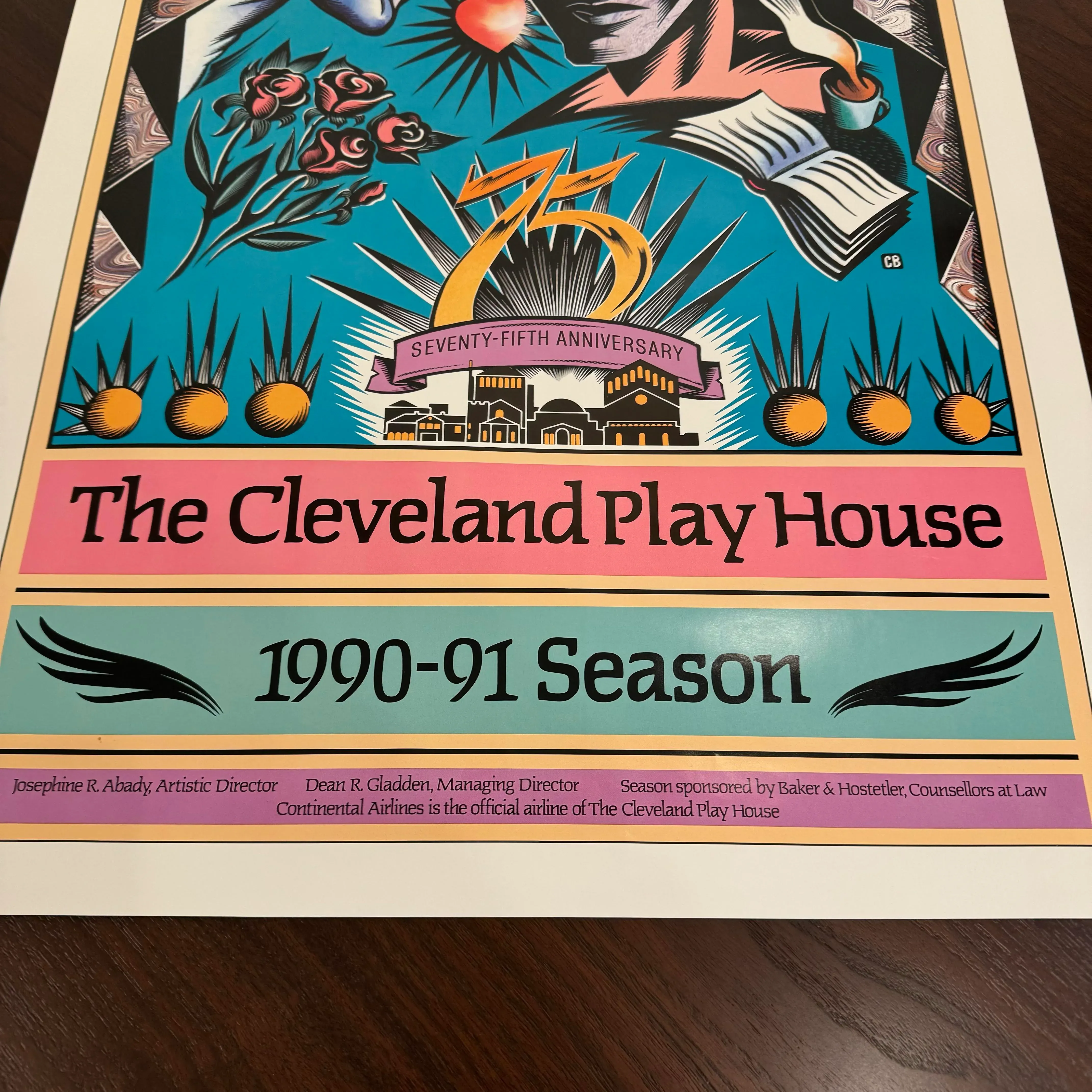 Cleveland Playhouse Theatre 1990-1991 Season Poster Art Deco 90's