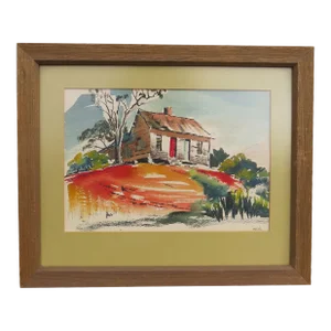 Vintage Ouida Romanoff George Framed Watercolor