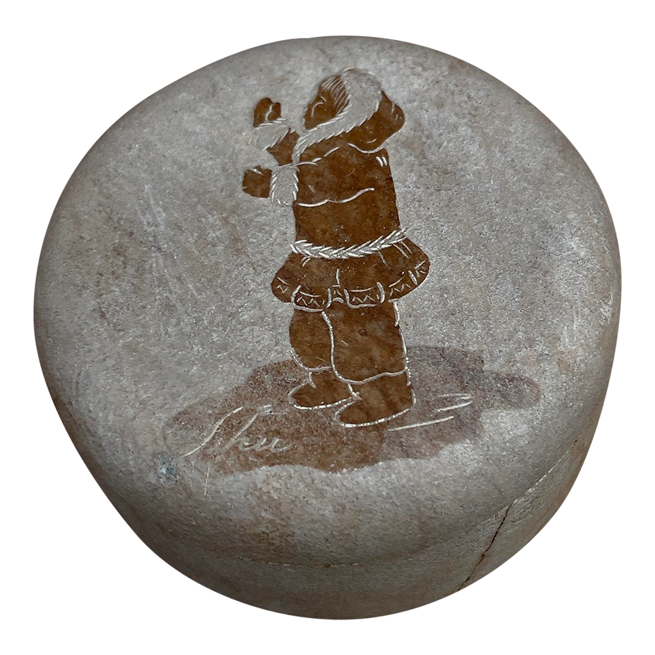 Late 20th Century Vintage Siku Soapstone Trinket Box Handmade by