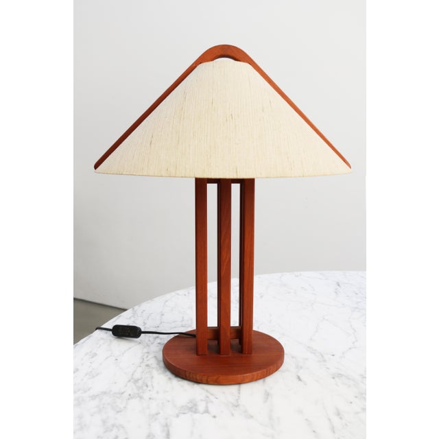 Brown Danish Modern Teak Table Lamp from Domus, 1970s For Sale - Image 8 of 8