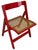 Red Lacquered Trieste Folding Chairs attributed to Aldo Jacober, 1960s, Set of 2 For Sale - Image 4 of 10