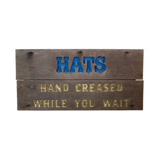 Americana Hatter Waiting Sign For Sale