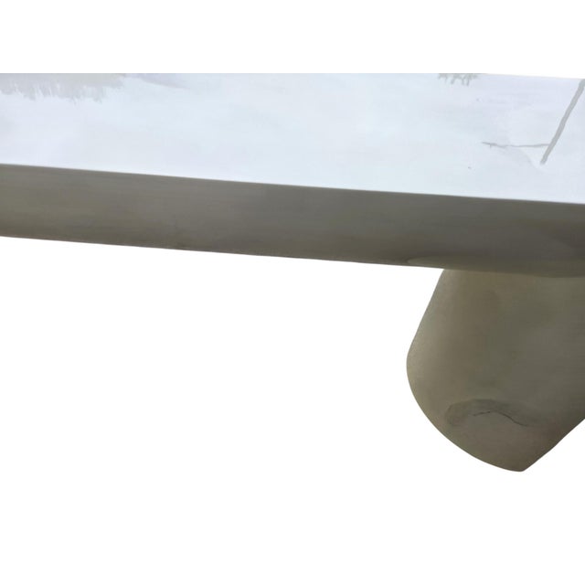 Vintage Postmodern Faux Goatskin Console Table Karl Springer Style Lacquered For Sale - Image 12 of 18