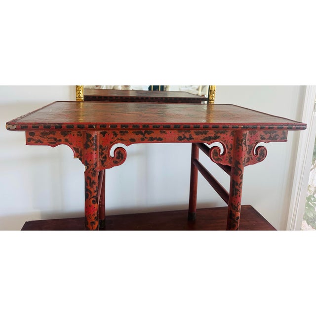 Chinese Red Lacquer Side Table, Drinks Table, 19th C. For Sale - Image 11 of 11