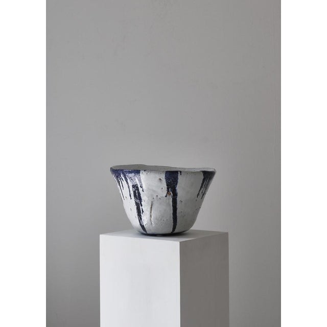 Stunning huge handmade stoneware bowl by Danish artist Ole Bjørn Krüger, (1922-2007). Made in his own workshop in the...