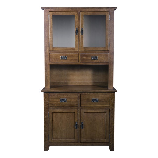 Mission 4 Door & 4 Drawer China Cabinet - Walnut - 42"w For Sale