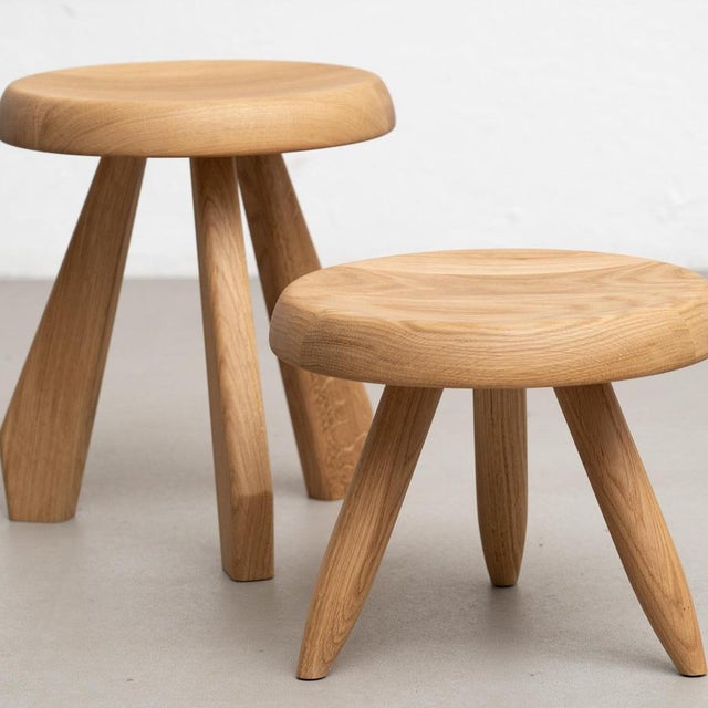 Wood Meribel Stool by Charlotte Perriand for Cassina, Set of 2 For Sale - Image 3 of 10