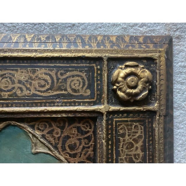 16th/17th C. Italian Old Master Antique Oil on Ornate Wood Panel Religious Icon For Sale - Image 4 of 11