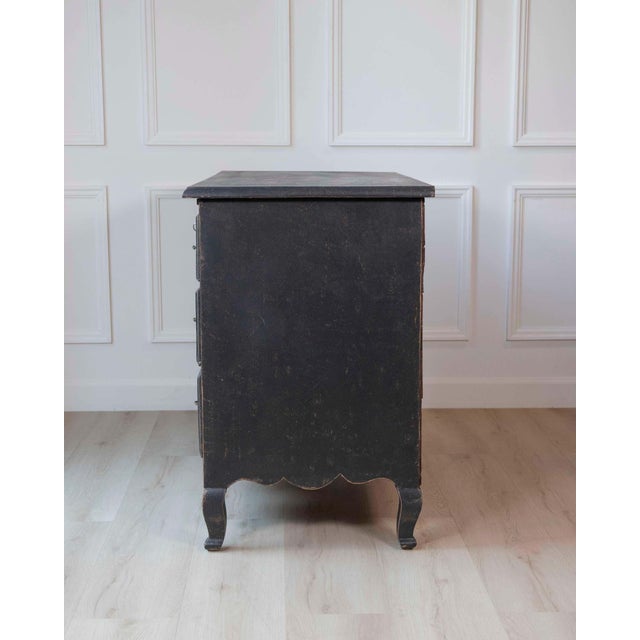 Wood Swedish 18th Century Writing Desk Commode with Original Brass Hardware, c.1760 For Sale - Image 7 of 10
