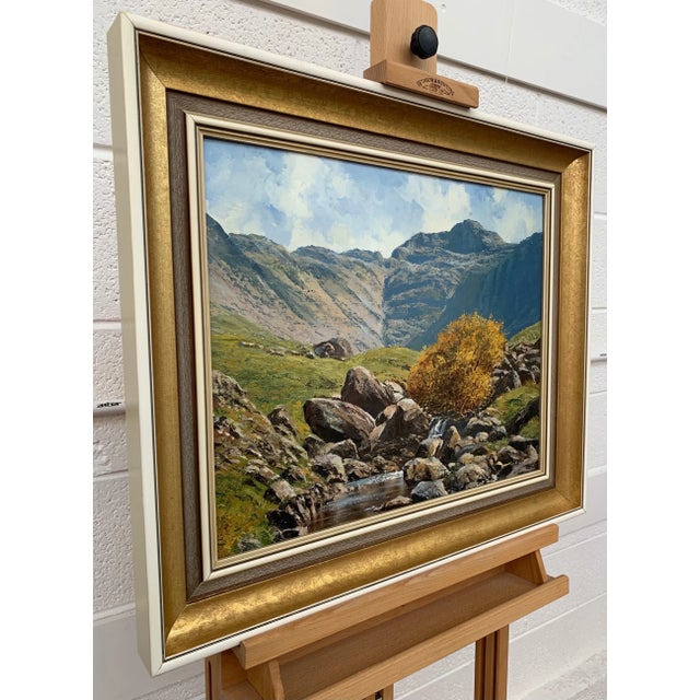 Vintage Oil Painting of Glaramara and Combe Ghyll in the English Lake District by Modern British Landscape Artist Arthur...