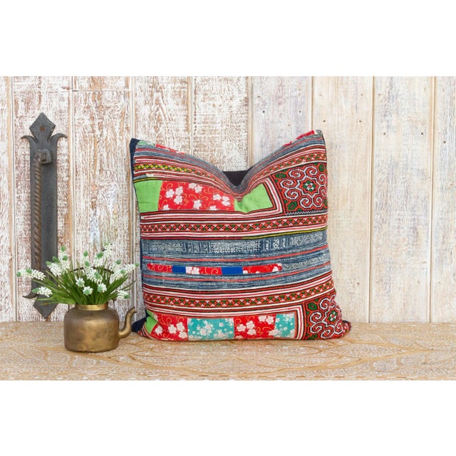 Repurposed from antique fabric, these Hmong Hill Tribe textile pillow covers are truly unique as they are the product of a...