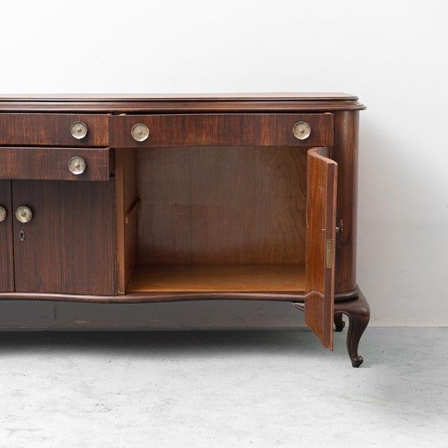 Wood Vintage Brown Wooden Sideboard, 1950s For Sale - Image 7 of 13