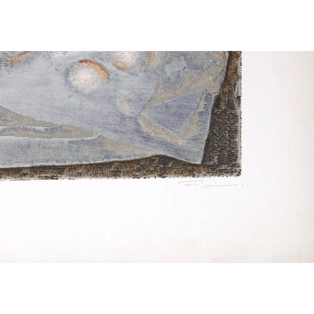 Abstrait Gris is an original color lithograph on paper, realized by the artist Marcel Fiorini (1922-2008). Signed in...