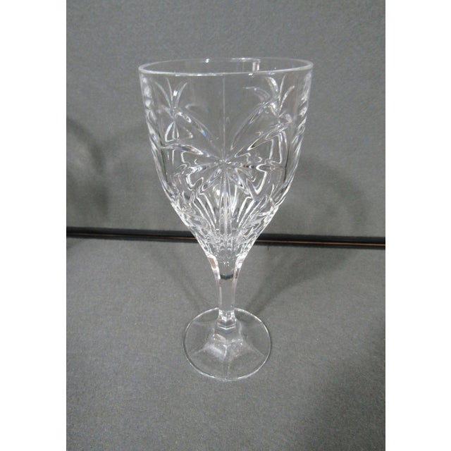 Modern 1990s Shannon Godinger South Beach Crystal Palm Wine/Water Goblets 8” - Set of 4 For Sale - Image 3 of 8