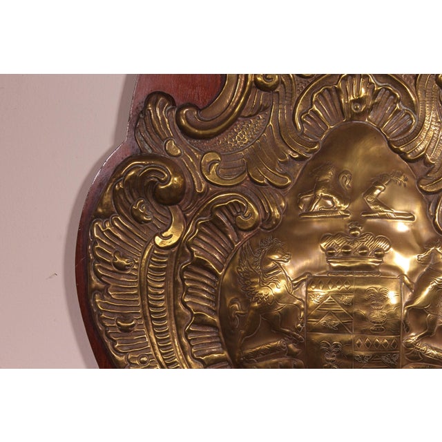 Antique Wall Panel in Copper with the Coat of Arms, 1800s For Sale - Image 3 of 10