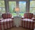 A Pair of Custom Pink Plaid Pleated Skirt Lounge Chairs With Rolled Arms For Sale In New York - Image 6 of 18