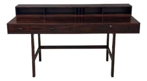 1972 Peter Lovig Signed Rosewood Flip Top Desk