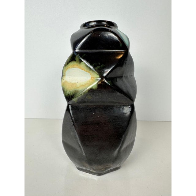 Art Deco vase. Belgian Ceramic. 1920s/1930s. Geometric design. Marked. No chips or cracks. Height: 21cm. Diameter: 12cm....