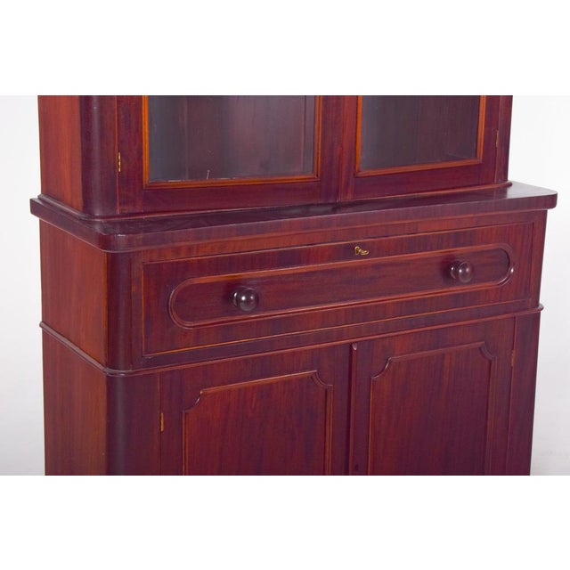 European Mahogany Bookcase with Desk, 1890s For Sale - Image 9 of 12