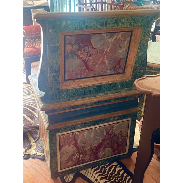 Italian Polychrome Painted Benches, a Pair For Sale - Image 10 of 10