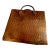 Vintage Copper and Brass Bag Style Magazine Holder For Sale