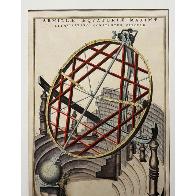 Willem Janszoon Blaeu Tycho Brahe 1664 Copper Engraved Print Equatorial Armillary For Sale - Image 4 of 4
