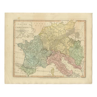 Charlemagne's Empire Map by Wilkinson, 1817 For Sale