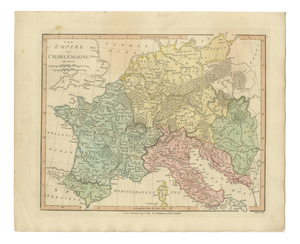 Charlemagne's Empire Map by Wilkinson, 1817