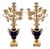 Pair of French Bronze & Deep Cobalt Porcelain Candelabras. 19th Century. For Sale