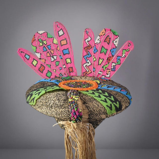 Early 20th Century Early 20th Century Zulu Isicholo Married Woman Headdress South Africa Sidley Collection For Sale - Image 5 of 7