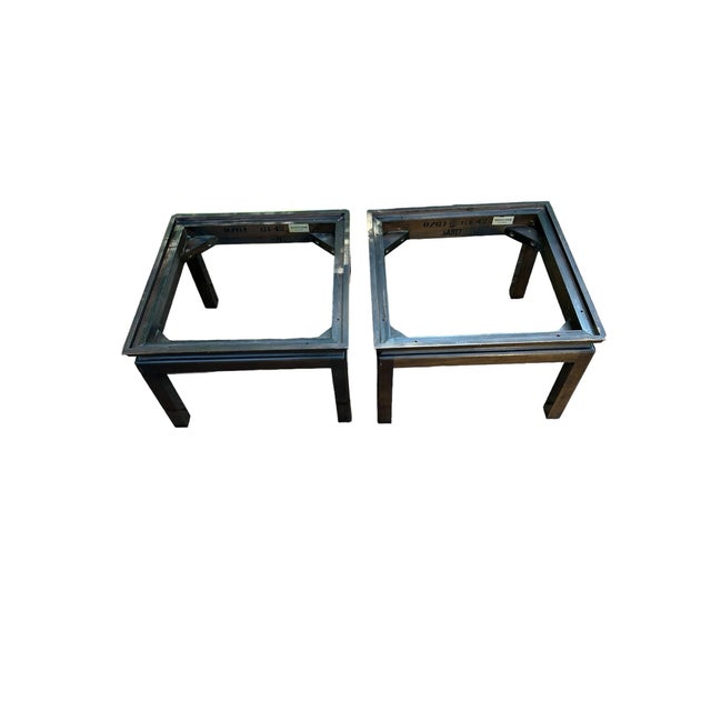 Portoro Black Marble John Widdicomb Cherry Side End Tables - A Pair For Sale - Image 6 of 12