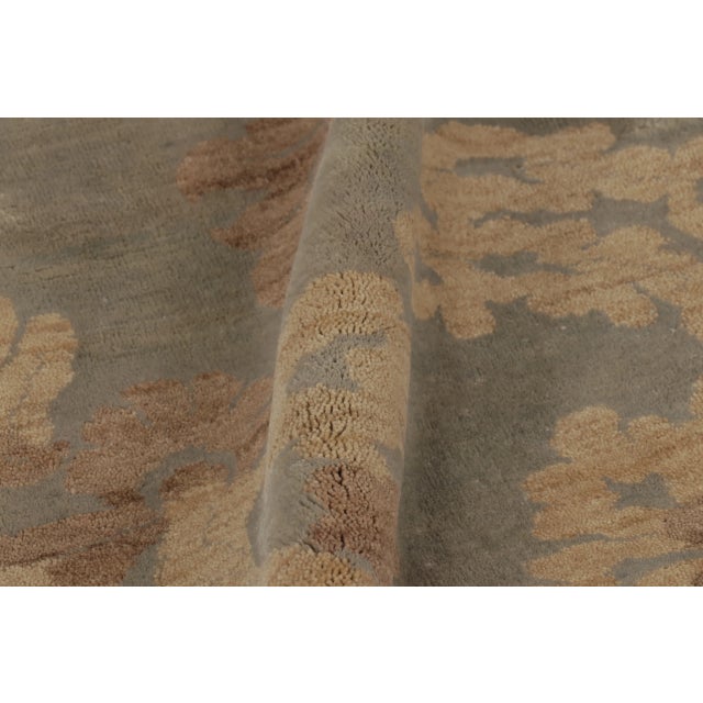 Beige Rug & Kilim’s Modern Mogul Runner in Beige, Brown & Gold With Floral Patterns For Sale - Image 8 of 9