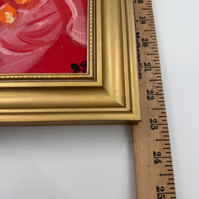 Orange Original Contemporary Hands Painting on Canvas by Valerie Zuñiga For Sale - Image 8 of 11