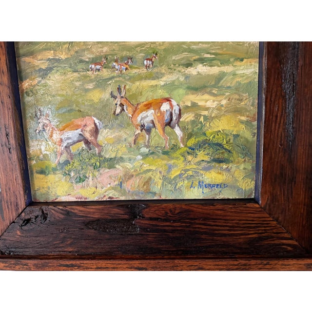 Blue "Storm Rolling In" ~ Lorie Batson, Original Oil Painting. A Quiet Prairie Scene That Captures Prong Horn Grazing Under a Dramatic Colorado Sky. For Sale - Image 8 of 8