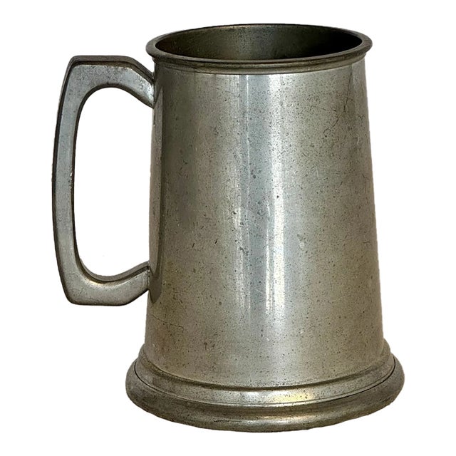 1900s Antique Solid Pewter Mug For Sale