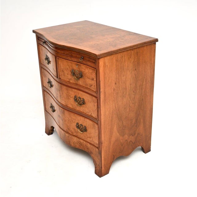Antique Georgian Burr Walnut Chest of Drawers, 1920s For Sale - Image 6 of 11