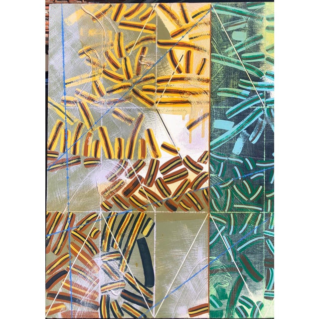 Monumental 1982 Abstract Painting “Old Man Dreaming of Immortality” by Wongi Sul – 8 Ft Wide For Sale In San Diego - Image 6 of 7