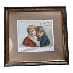 Framed Vintage Cacao Van Houten Advertisement Art Print – French Chocolate Ad | Victorian Cottagecore Wall Décor