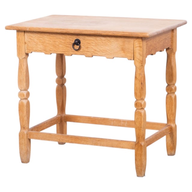 Danish Brutalist Oak Bedside Table by Henning Kjærnulf, 1960 For Sale - Image 13 of 13
