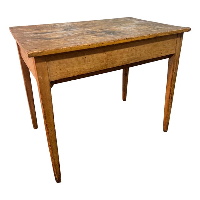 Late 18th Century Primitive Farmhouse Tavern Utility Table With Drawer For Sale