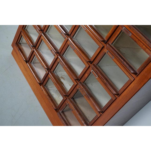 Wood Vintage Dutch Hardwood Haberdashery Shop Cabinet, 1930s For Sale - Image 7 of 18