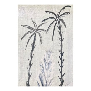 Belgian Linen Palm Tree Study III by Haley Mathewes For Sale