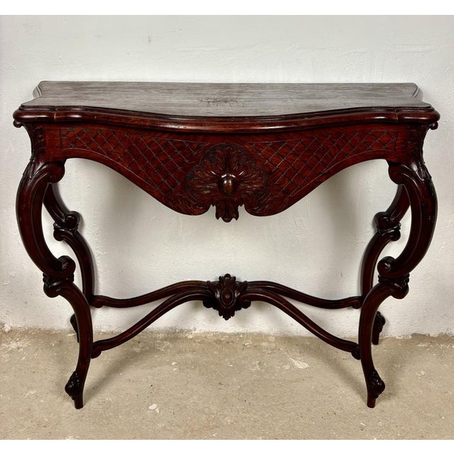 Italian Rococo Style Carved Console Table, Early 20th Century For Sale - Image 9 of 15